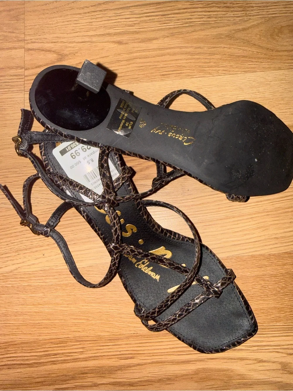 Circus by Sam Edelman Black Braided Strap Sandals
